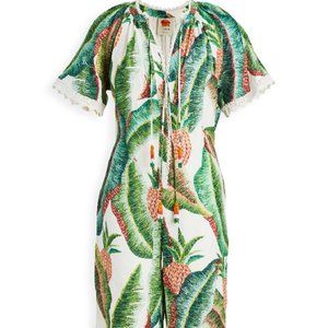 NWT FARM Rio Forest Palm Linen Jumpsuit